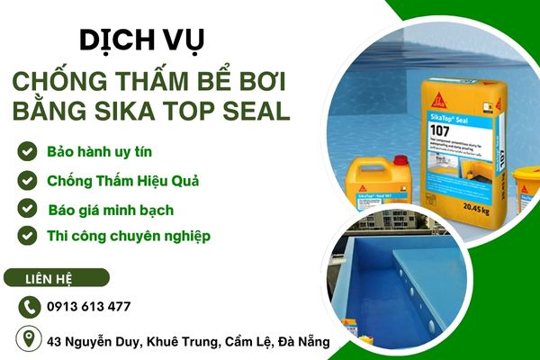 Chống Thấm Bể Bơi Bằng Sika Top Seal – Giải Pháp Hiệu Quả, Bền Lâu, Tiết Kiệm Chi Phí