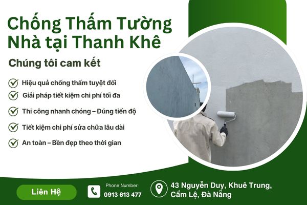 Chống Thấm Tường Nhà tại Thanh Khê – Hiệu Quả, An Toàn, Bảo Hành Dài Hạn