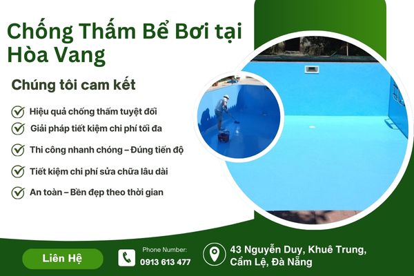 Dịch Vụ Chống Thấm Bể Bơi tại Hòa Vang Uy Tín – Công Nghệ Mới, Hiệu Quả Lâu Dài