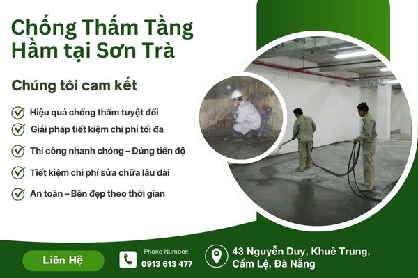 Dịch Vụ Chống Thấm Tầng Hầm tại Sơn Trà Uy Tín – Không Lo Thấm Dột