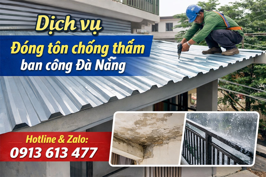 Đóng Tôn Chống Thấm Ban Công Đà Nẵng – Giải Pháp Chống Dột Hiệu Quả